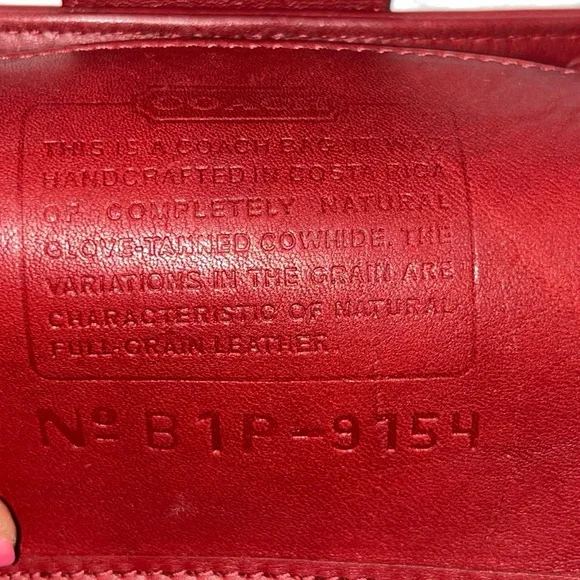 Vintage Red Coach Turn Lock Made In Costa Rica with Strap 9154